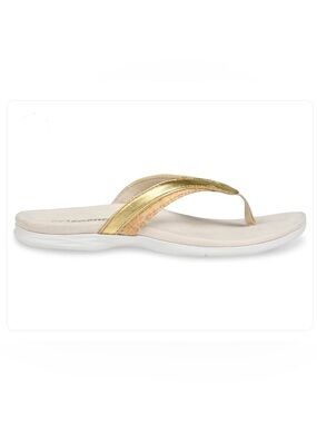 NWT Spenco Gilded Gold Flamingo Flip Flops